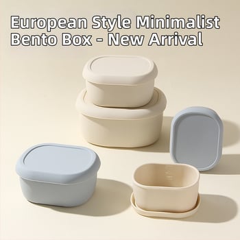 Кръгла силиконова кутия за обяд с капак, микровълнова безопасна и термоустойчива, 301-500 мл, възможност за персонализирано лого