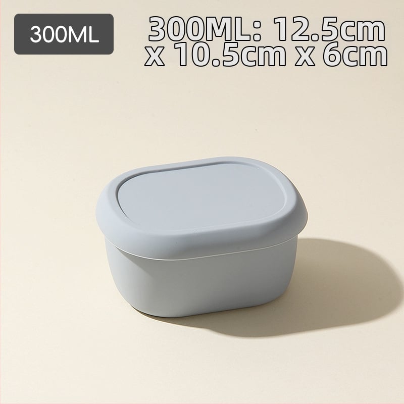 Кръгла силиконова кутия за обяд с капак, микровълнова безопасна и термоустойчива, 301-500 мл, възможност за персонализирано лого