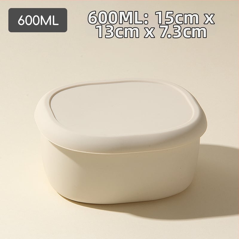 Кръгла силиконова кутия за обяд с капак, микровълнова безопасна и термоустойчива, 301-500 мл, възможност за персонализирано лого