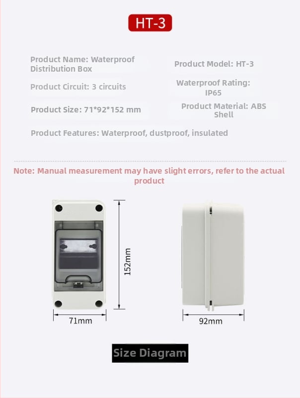 Rui Hang огнеупорна водоустойчива пластмасова разпределителна кутия за EV зареждане, повърхностно монтирана