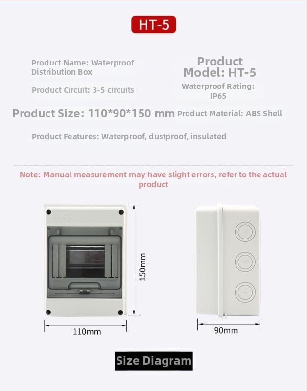 Rui Hang огнеупорна водоустойчива пластмасова разпределителна кутия за EV зареждане, повърхностно монтирана