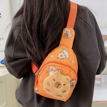 Dječja torba za rame, slatka životinjska šara, najlon, podstava od poliestera, ultra lagana, proširiva, olakšava teret (Nylon; podstava od poliestera; životinjski uzorak; dječji i slatki stil; ultra lagana, proširiva, olakšava teret)