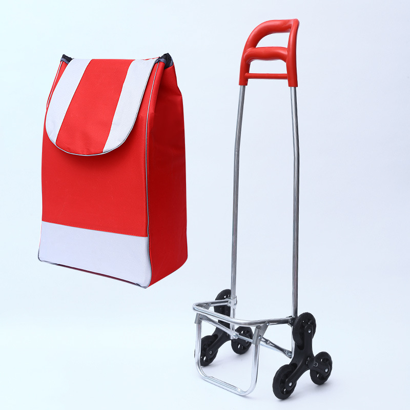 Căruț de cumpărături pliabil cu două roți, cadru din fier, capacitate 30 kg