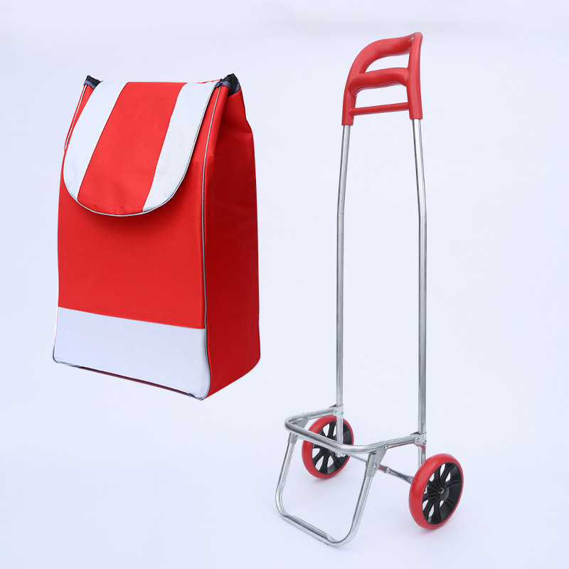Căruț de cumpărături pliabil cu două roți, cadru din fier, capacitate 30 kg