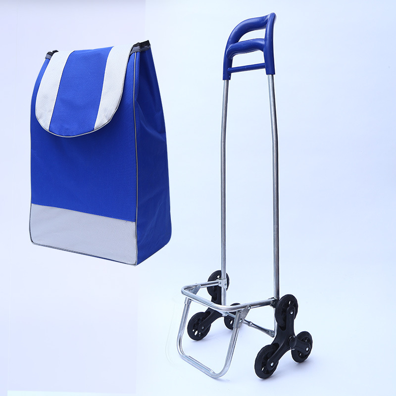 Căruț de cumpărături pliabil cu două roți, cadru din fier, capacitate 30 kg