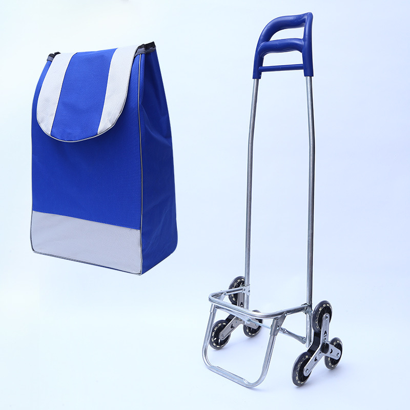 Căruț de cumpărături pliabil cu două roți, cadru din fier, capacitate 30 kg