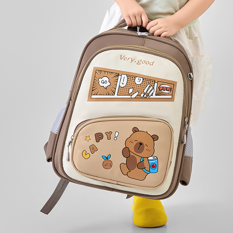 Детска раница от Oxford плат с въздушни презрамки, защита на гръбнака, ултра лека, дишаща и с геометричен принт