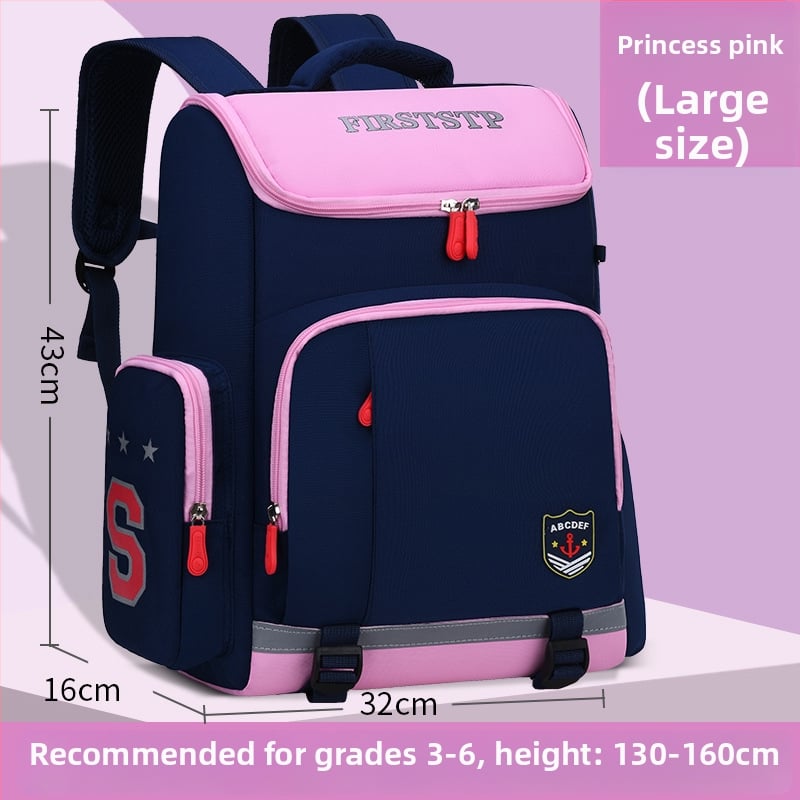 Унисекс ученическа раница за начално училище, Oxford плат, дишаща, водоустойчива, презрамки с въздушна подложка