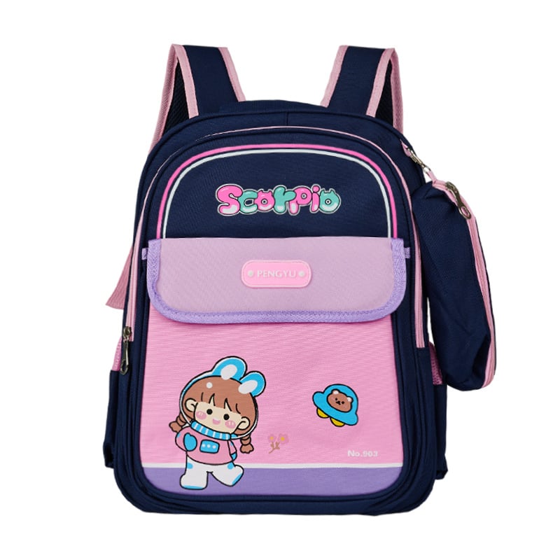 Детска ученическа раница с карикатурен принт, водоустойчива, ултралека, с голям капацитет, Oxford плат, за първи и втори клас