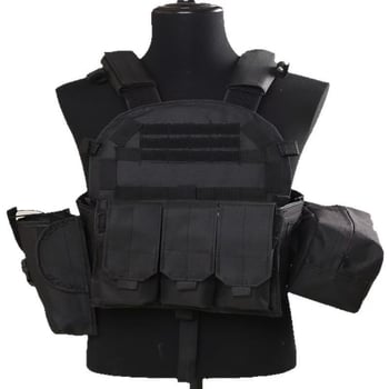 Тактическа жилетка за външни дейности, мултифункционална и лека, камуфляж (Материя: 600D Oxford; Шаблон: Камуфлаж; Функции: дишаща, водоустойчива, износоустойчива; Сезони: целогодишно)