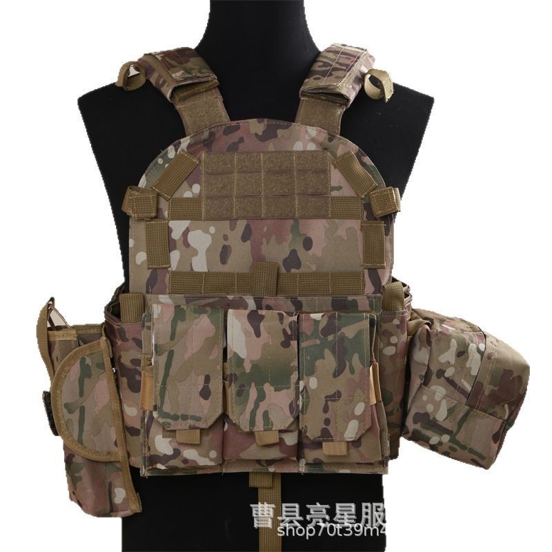 Тактическа жилетка за външни дейности, мултифункционална и лека, камуфляж (Материя: 600D Oxford; Шаблон: Камуфлаж; Функции: дишаща, водоустойчива, износоустойчива; Сезони: целогодишно)