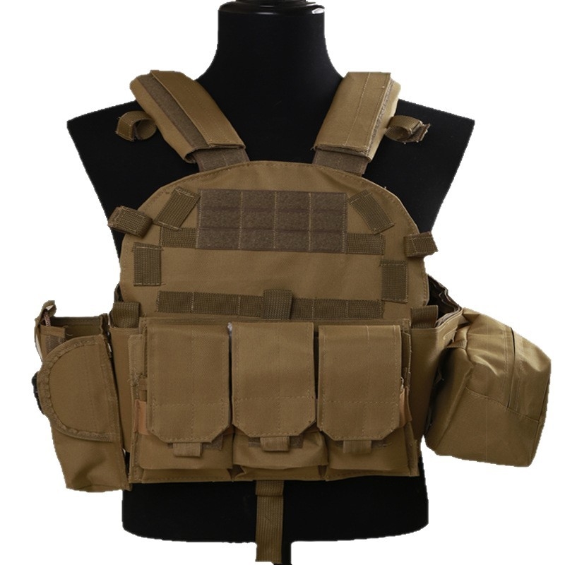 Тактическа жилетка за външни дейности, мултифункционална и лека, камуфляж (Материя: 600D Oxford; Шаблон: Камуфлаж; Функции: дишаща, водоустойчива, износоустойчива; Сезони: целогодишно)