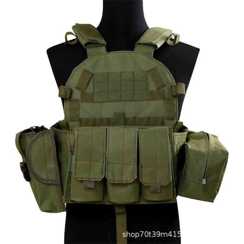 Тактическа жилетка за външни дейности, мултифункционална и лека, камуфляж (Материя: 600D Oxford; Шаблон: Камуфлаж; Функции: дишаща, водоустойчива, износоустойчива; Сезони: целогодишно)