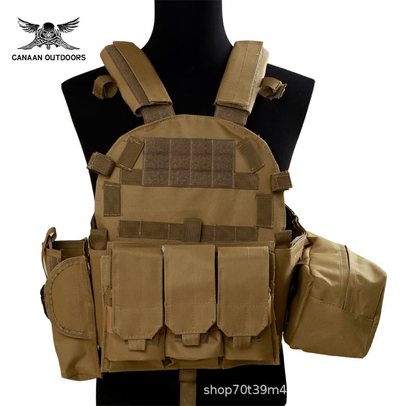 Тактическа жилетка за външни дейности, мултифункционална и лека, камуфляж (Материя: 600D Oxford; Шаблон: Камуфлаж; Функции: дишаща, водоустойчива, износоустойчива; Сезони: целогодишно)