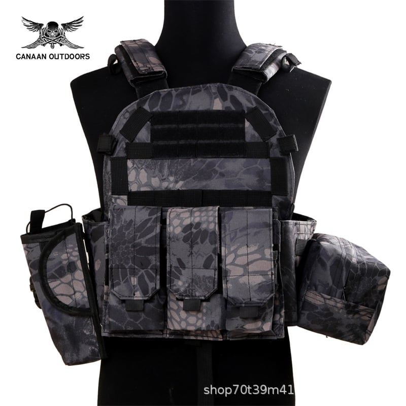 Тактическа жилетка за външни дейности, мултифункционална и лека, камуфляж (Материя: 600D Oxford; Шаблон: Камуфлаж; Функции: дишаща, водоустойчива, износоустойчива; Сезони: целогодишно)