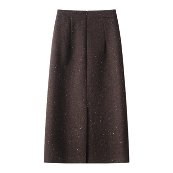 Женска пола миди с права кройка, полиестерна плетена материя, микроеластична