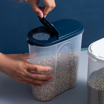 Kružna plastična posuda od PP za pohranu žitarica s zaptivnim poklopcem, kuhinjski spremnik za suhe namirnice, kapacitet 2,1–3 L, pogodan za mikrovalnu