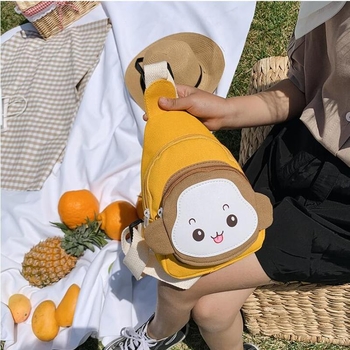 Dječja torba preko ramena od platna, lagana, s životinjskim uzorkom, za vrtić, proljeće 2025