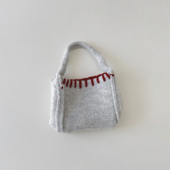 Geantă de mână pentru copii, tricotată - stil coreean, design urban minimalist, pentru vârsta 3–12 ani, cu spațiu de depozitare