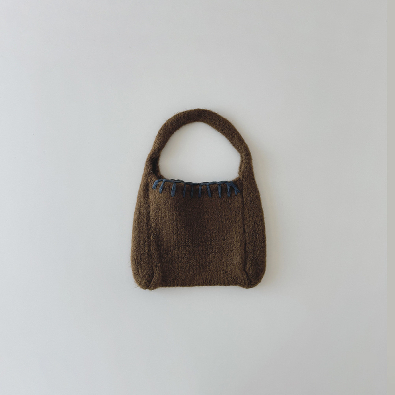 Geantă de mână pentru copii, tricotată - stil coreean, design urban minimalist, pentru vârsta 3–12 ani, cu spațiu de depozitare