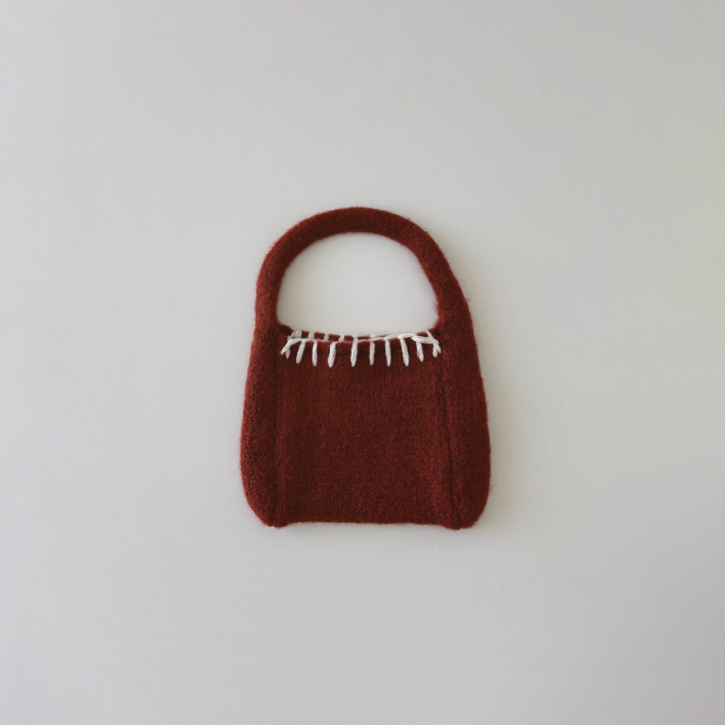 Geantă de mână pentru copii, tricotată - stil coreean, design urban minimalist, pentru vârsta 3–12 ani, cu spațiu de depozitare