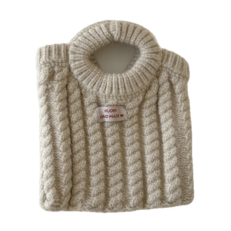 Qiannan geantă pentru copii, tricotată, cu mâner de mână, toamnă–iarnă, model nou, pentru fete, stil urban minimalist; Material: tricot; Căptușeală: tricotată; Model: uniform