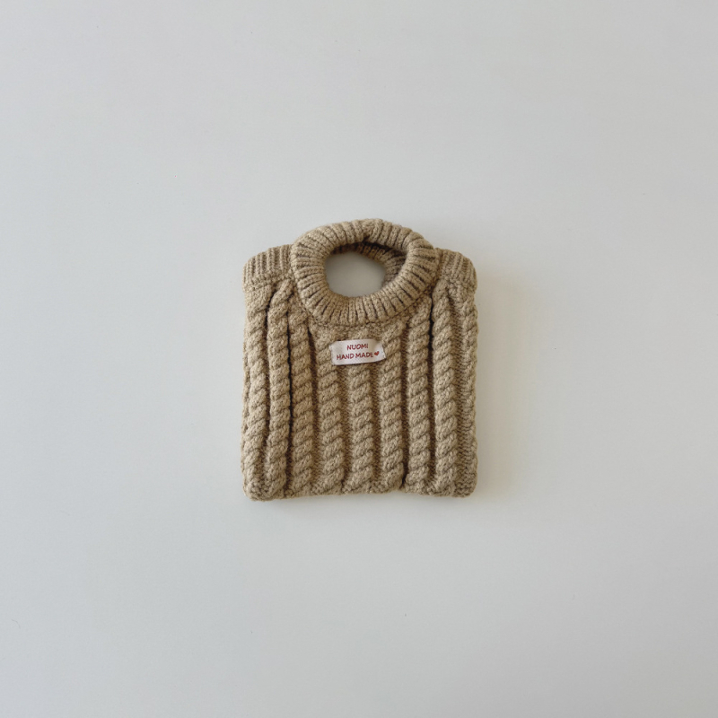 Qiannan geantă pentru copii, tricotată, cu mâner de mână, toamnă–iarnă, model nou, pentru fete, stil urban minimalist; Material: tricot; Căptușeală: tricotată; Model: uniform