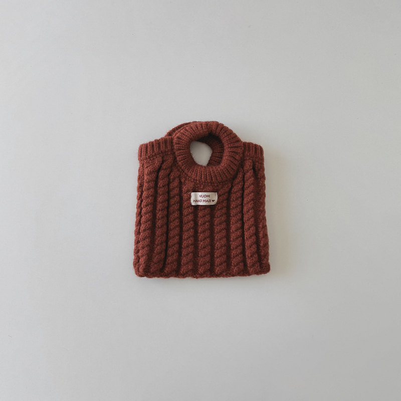 Qiannan geantă pentru copii, tricotată, cu mâner de mână, toamnă–iarnă, model nou, pentru fete, stil urban minimalist; Material: tricot; Căptușeală: tricotată; Model: uniform