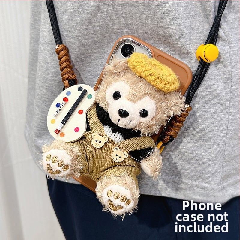 Αξεσουάρ κινητού με γούνα: πίσω κλιπ, λουρί crossbody, καθολικό λαιμό, φορητή βάση – στυλ καρτούν, Χειμώνας 2024