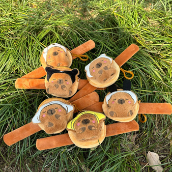 Плюшено портмоне за монети с пръстен за щипка, унисекс, за деца, образ на капибара