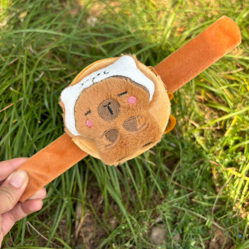 Плюшено портмоне за монети с пръстен за щипка, унисекс, за деца, образ на капибара