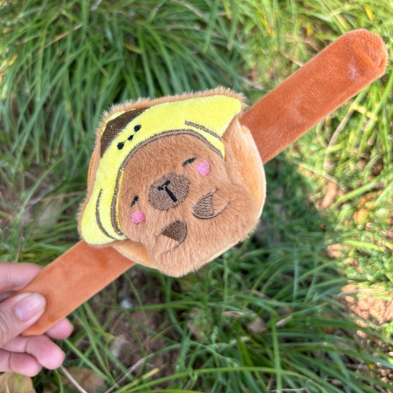 Плюшено портмоне за монети с пръстен за щипка, унисекс, за деца, образ на капибара