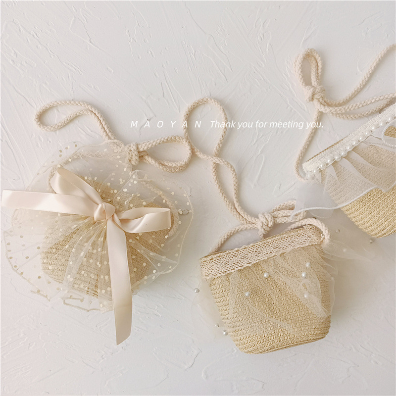 Geantă de paie pentru fete, cu imprimeu floral, respirabilă și ultraușoară, pentru utilizare zilnică