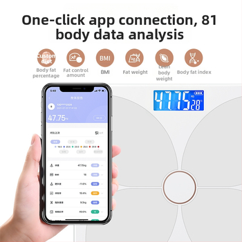 TCL 6039-SY Váha na telesný tuk, kapacita 180 kg, 3-palcový LED displej, USB napájanie, analýza telesného tuku a vody, temperované sklo
