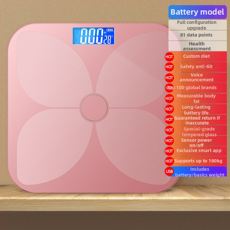 TCL 6039-SY Váha na telesný tuk, kapacita 180 kg, 3-palcový LED displej, USB napájanie, analýza telesného tuku a vody, temperované sklo