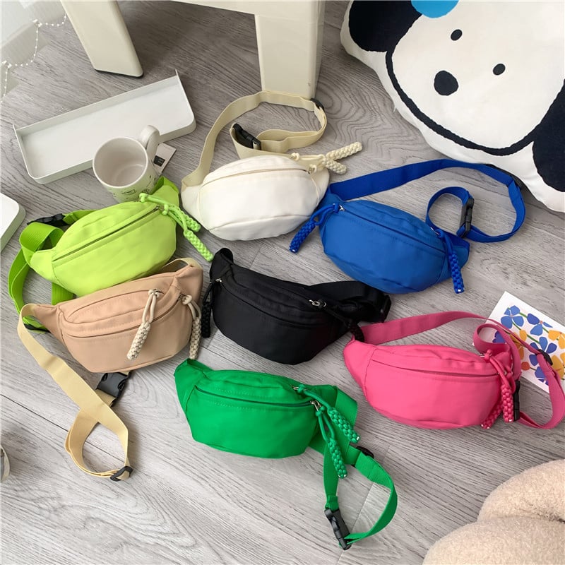 Dječja crossbody torba u korejskom stilu, jednobojna platnena torba s podstavom poliesterom; Materijal: Platno; Podstava: Poliester; Vzor: Jednobojan; Stil: Modern Tide Cool; Uzrast: Vrtić