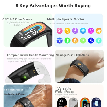 C5Plus sporta viedā aproce ar sirdsdarbības ātruma mērīšanu, asinsspiedienu, skābekļa līmeni asinīs, miega uzraudzību un soļu skaitīšanu