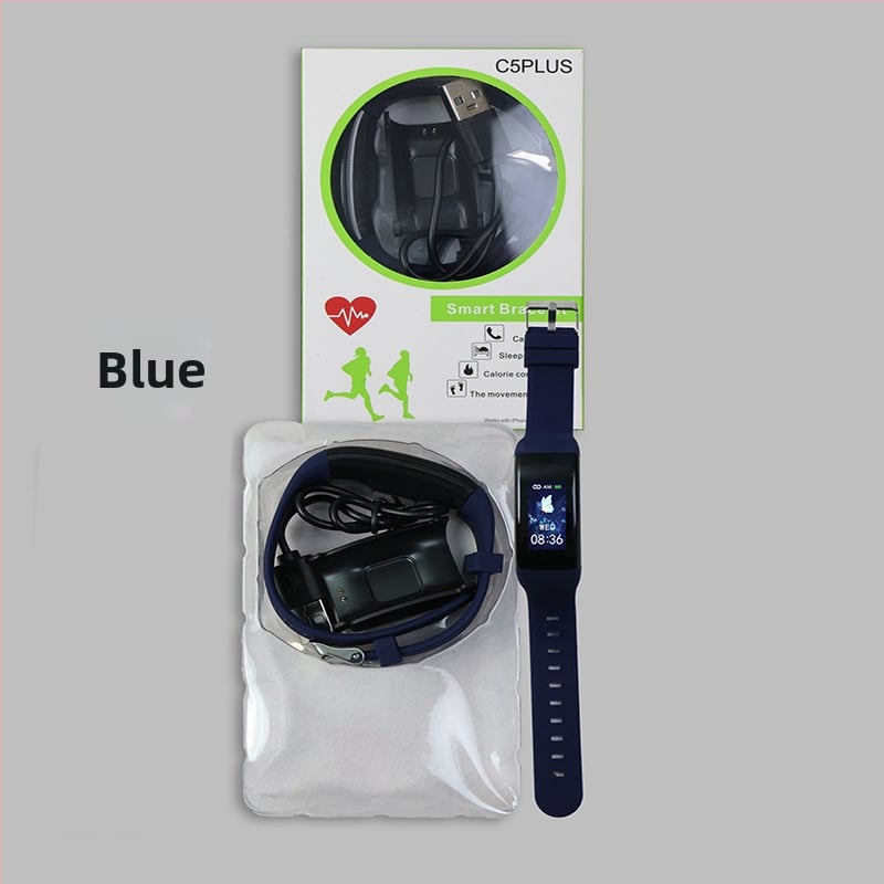 C5Plus sporta viedā aproce ar sirdsdarbības ātruma mērīšanu, asinsspiedienu, skābekļa līmeni asinīs, miega uzraudzību un soļu skaitīšanu