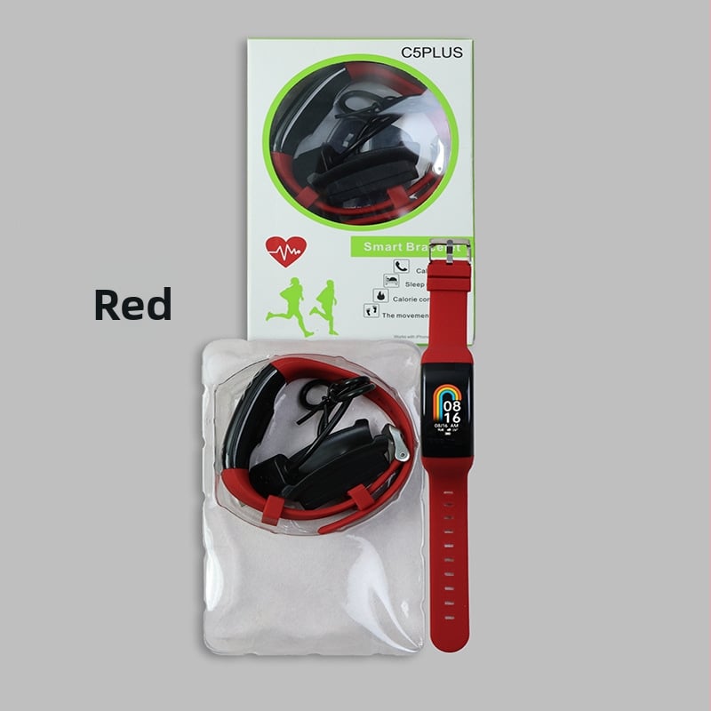 C5Plus sporta viedā aproce ar sirdsdarbības ātruma mērīšanu, asinsspiedienu, skābekļa līmeni asinīs, miega uzraudzību un soļu skaitīšanu