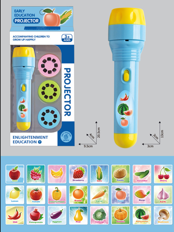 Παιδικό προβολικό φανάρι-παιχνίδι με μοτίβα εντόμων, δεινοσαύρων και μικρών ζώων; πλαστική κατασκευή; κατάλληλο για ηλικίες 4–6 ετών