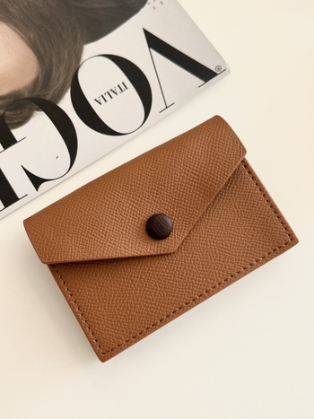 Novčanik za kovanice i kartice od prave kože s uzorkom dlana, dvostruka koža, unisex, 1 preklop