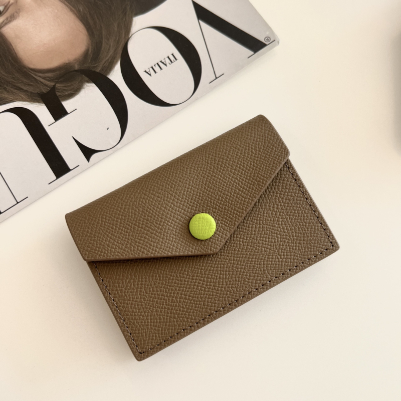 Novčanik za kovanice i kartice od prave kože s uzorkom dlana, dvostruka koža, unisex, 1 preklop