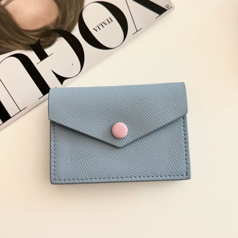 Novčanik za kovanice i kartice od prave kože s uzorkom dlana, dvostruka koža, unisex, 1 preklop