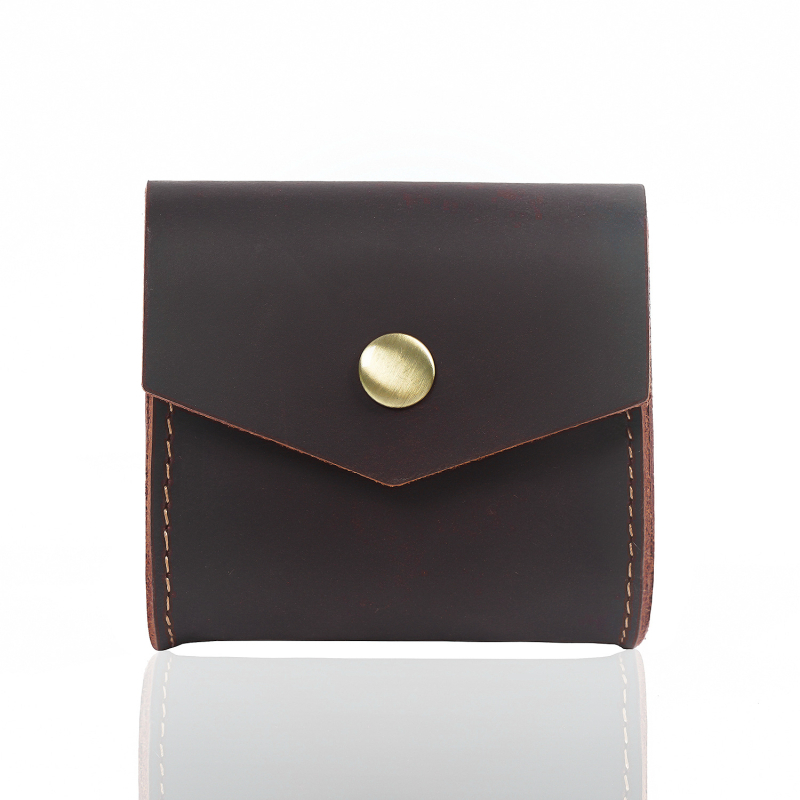 Novčanik za kovanice od prave kože, gornji sloj teleće kože, 1-sklopni dizajn, proširiva funkcija, unisex