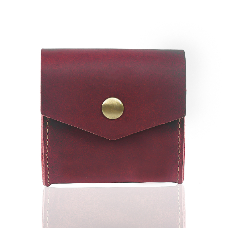 Novčanik za kovanice od prave kože, gornji sloj teleće kože, 1-sklopni dizajn, proširiva funkcija, unisex