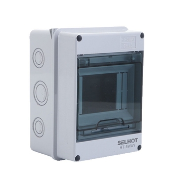 Повърхностно монтирана разпределителна кутия за вериги, 4 вериги, 1 ред, IP66 водоустойчив ABS корпус с PC капак, HT4 серия