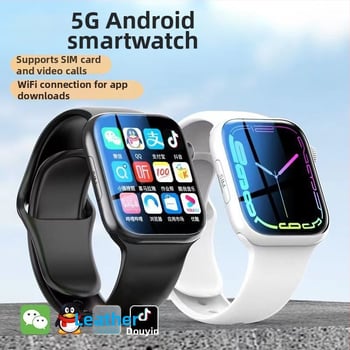 Pametni sat s 5G Androidom, SIM karticom, NFC, Bluetooth pozivi, AMOLED zaslon, praćenje srčanog ritma i tjelesne temperature (AMOLED zaslon; SIM kartica; NFC; Bluetooth pozivi; Praćenje srčanog ritma i tjelesne temperature)