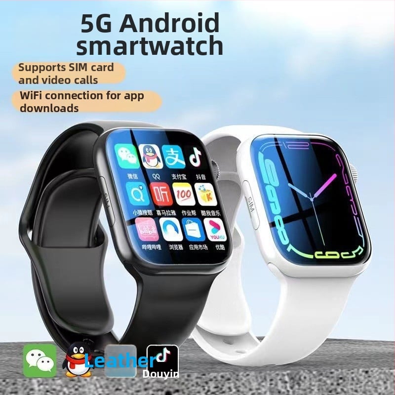 Pametni sat s 5G Androidom, SIM karticom, NFC, Bluetooth pozivi, AMOLED zaslon, praćenje srčanog ritma i tjelesne temperature (AMOLED zaslon; SIM kartica; NFC; Bluetooth pozivi; Praćenje srčanog ritma i tjelesne temperature)