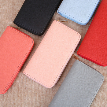 Dugi ženski novčanik od PU kože, jednobojni, gradski minimalistički stil, podstava od prave kože, model 015
