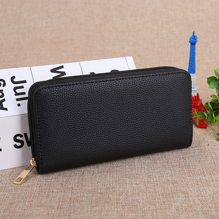 Dugi ženski novčanik od PU kože, jednobojni, gradski minimalistički stil, podstava od prave kože, model 015